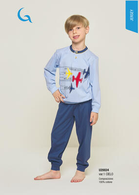 CHILDREN'S S/L PAJAMAS U30024 Tellini S.r.l. Wholesale Clothing